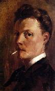 Henri-Edmond Cross Self-Portrait with Cigarette. oil painting on canvas